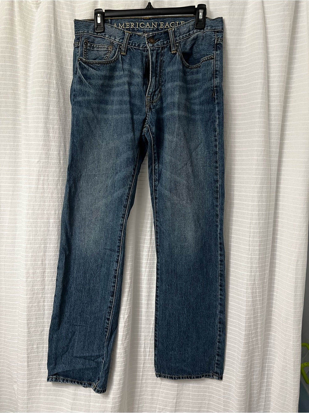 American Eagle Outfitters Men’s Straight Jeans in Blue Denim